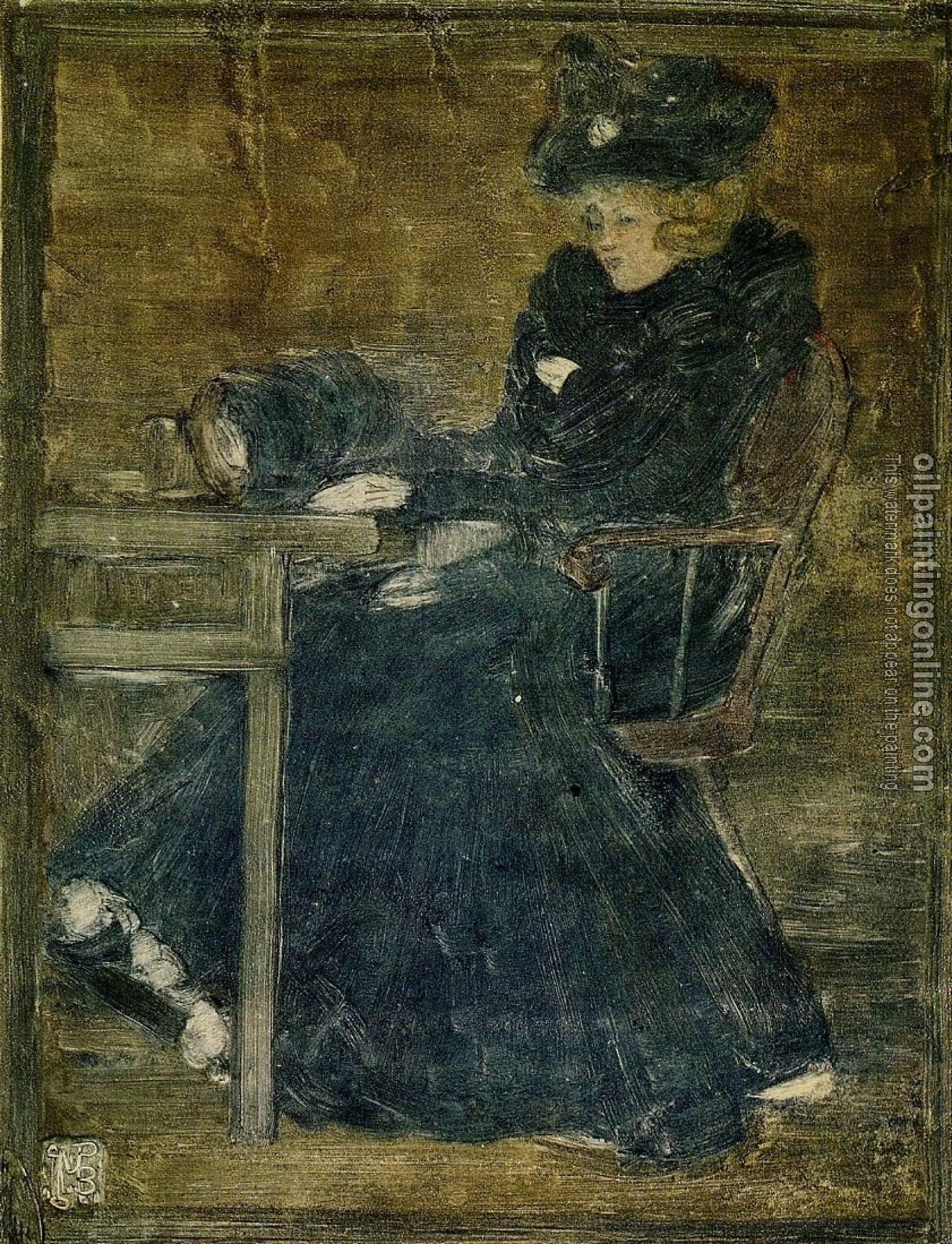 Prendergast, Maurice Brazil - Seated Woman in Blue